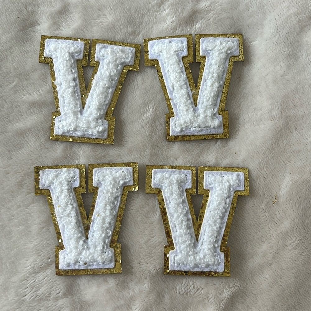 V Initial Self-Adhesive Monogram Letters, Set of 4